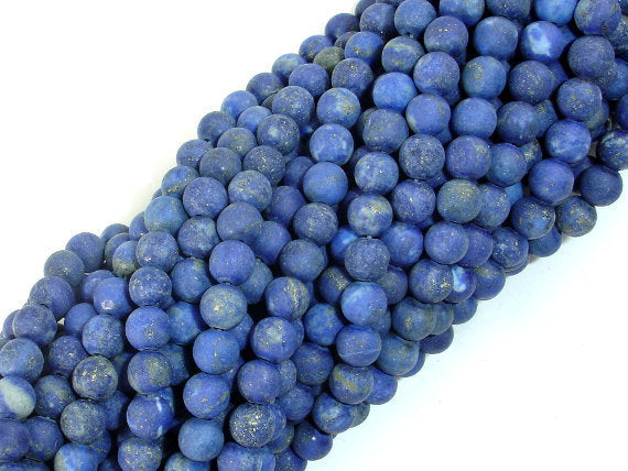 Matte Natural Lapis Lazuli Beads , 6mm Round Beads-BeadBasic