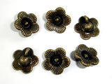 Flower Charms, Zinc Alloy, Antique Brass Tone 20pcs-BeadBasic