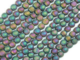 Druzy Agate Beads, Matte, Peacock Geode Beads, 6mm Round Beads-BeadBasic