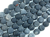 Frosted Matte Agate - Gray, 10mm Round Beads-BeadBasic