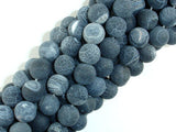 Frosted Matte Agate - Gray, 10mm Round Beads-BeadBasic