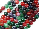 Banded Agate Beads, Multi Colored, 8mm Round-BeadBasic