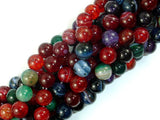 Banded Agate Beads, Multi Colored, 8mm Round-BeadBasic