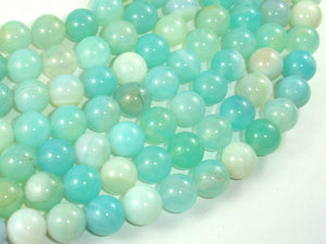 Banded Agate Beads, Light Blue, 10mm Round Beads-BeadBasic