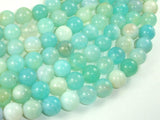 Banded Agate Beads, Light Blue, 10mm Round Beads-BeadBasic