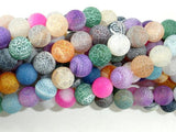Frosted Matte Agate - Multi Color, 8mm Round-BeadBasic