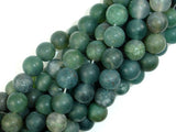 Matte Moss Agate Beads, 8mm Round Beads-BeadBasic