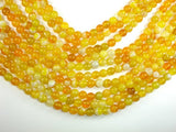 Banded Agate Beads, Yellow, 8mm Round Beads-BeadBasic