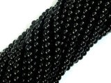 Black Stone, 4mm Round Beads-BeadBasic