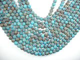 Matte Blue Calsilica Jasper Beads, 8mm Round Beads-BeadBasic