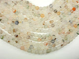 Frosted Matte Agate-White, Gray, 8mm Round Beads-BeadBasic