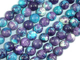 Rain Flower Stone Beads, Blue, Purple, 10mm Round Beads-BeadBasic