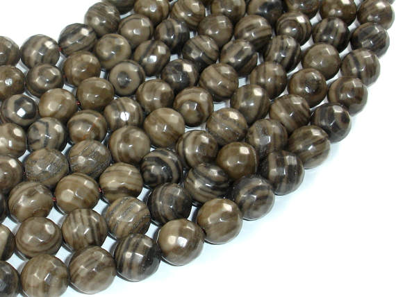 Coffee Jasper, 10mm Faceted Round Beads-BeadBasic
