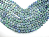 Matte Azurite Malachite Beads, 10mm Round Beads-BeadBasic