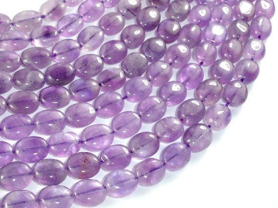Amethyst, Light Purple, 8x10mm Oval Beads-BeadBasic