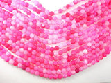 Frosted Matte Agate Beads-Pink, 8mm Round Beads-BeadBasic