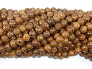Wenge Wood Beads, 6mm(6.3mm) Round Beads, 25 Inch-BeadBasic