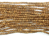 Wenge Wood Beads, 6mm(6.3mm) Round Beads, 25 Inch-BeadBasic