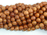 Taxus Chinensis Wood Beads, 8mm Round Beads-BeadBasic