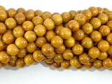 Yellow Wood Beads, Nangka Wood Beads, 8mm(7.8mm) Round Beads, 32 Inch-BeadBasic