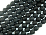 Matte Black Onyx Beads, 8mm Faceted Round-BeadBasic