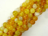 Banded Agate Beads, Yellow, 8mm Round Beads-BeadBasic