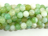 Banded Agate Beads, Light Green, 8mm Round Beads-BeadBasic