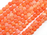 Frosted Matte Agate- Orange, 6 mm Round Beads-BeadBasic