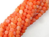 Frosted Matte Agate- Orange, 6 mm Round Beads-BeadBasic