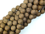 Druzy Agate Beads, Geode Beads, Matte Golden Brown, 10mm-BeadBasic