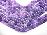 Frosted Matte Agate Beads, Purple, 10mm Round Beads-BeadBasic