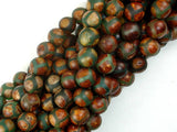 Tibetan Agate Beads, 8mm Round Beads-BeadBasic