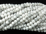 Matte White Howlite Beads, Round, 4mm-BeadBasic