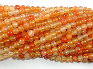 Carnelian Beads, Orange, 4mm (4.4mm) Round Beads-BeadBasic