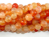 Carnelian Beads, Orange, 10mm Round Beads-BeadBasic