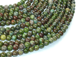 Green Rainforest Jasper Beads, Cuprite, 6mm Round Beads-BeadBasic