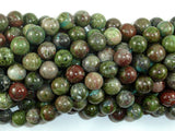 Green Rainforest Jasper Beads, Cuprite, 8mm Round Beads-BeadBasic
