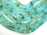 Dragon Vein Agate Beads, Sea Blue, 10mm Round Beads-BeadBasic
