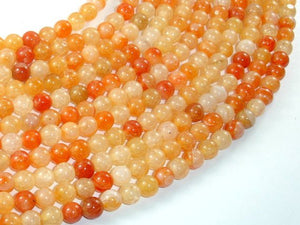 Dragon Vein Agate Beads, Orange, 6mm Round Beads-BeadBasic