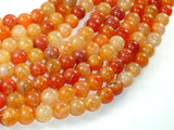 Dragon Vein Agate Beads, Orange, 8mm Round Beads-BeadBasic