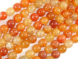 Dragon Vein Agate Beads, Orange, 8mm Round Beads-BeadBasic