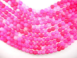Frosted Matte Agate Beads, Pink, 10mm Round-BeadBasic