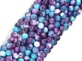 Rain Flower Stone Beads, Blue, Purple, 4mm Round Beads-BeadBasic