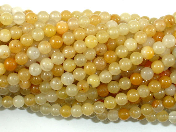 Yellow Aventurine Beads, 4mm(4.5mm) Round Beads-BeadBasic