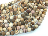 Matte Brown Zebra Jasper Beads, 8mm Round Beads-BeadBasic