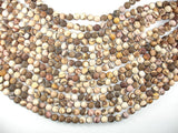 Matte Brown Zebra Jasper Beads, 8mm Round Beads-BeadBasic
