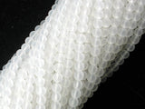 Matte Clear Quartz Beads, 4mm, Round Beads-BeadBasic