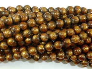 Gold Coral Beads, 6mm Round Beads-BeadBasic