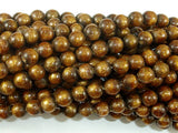 Gold Coral Beads, 6mm Round Beads-BeadBasic