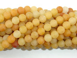 Matte Yellow Aventurine Beads, 6mm, Round Beads-BeadBasic